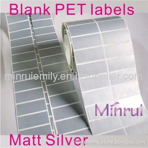 Custom Blank Pet Labes,any Size,any Shap Is Ok For Your Own Printing With Resin Ribbon